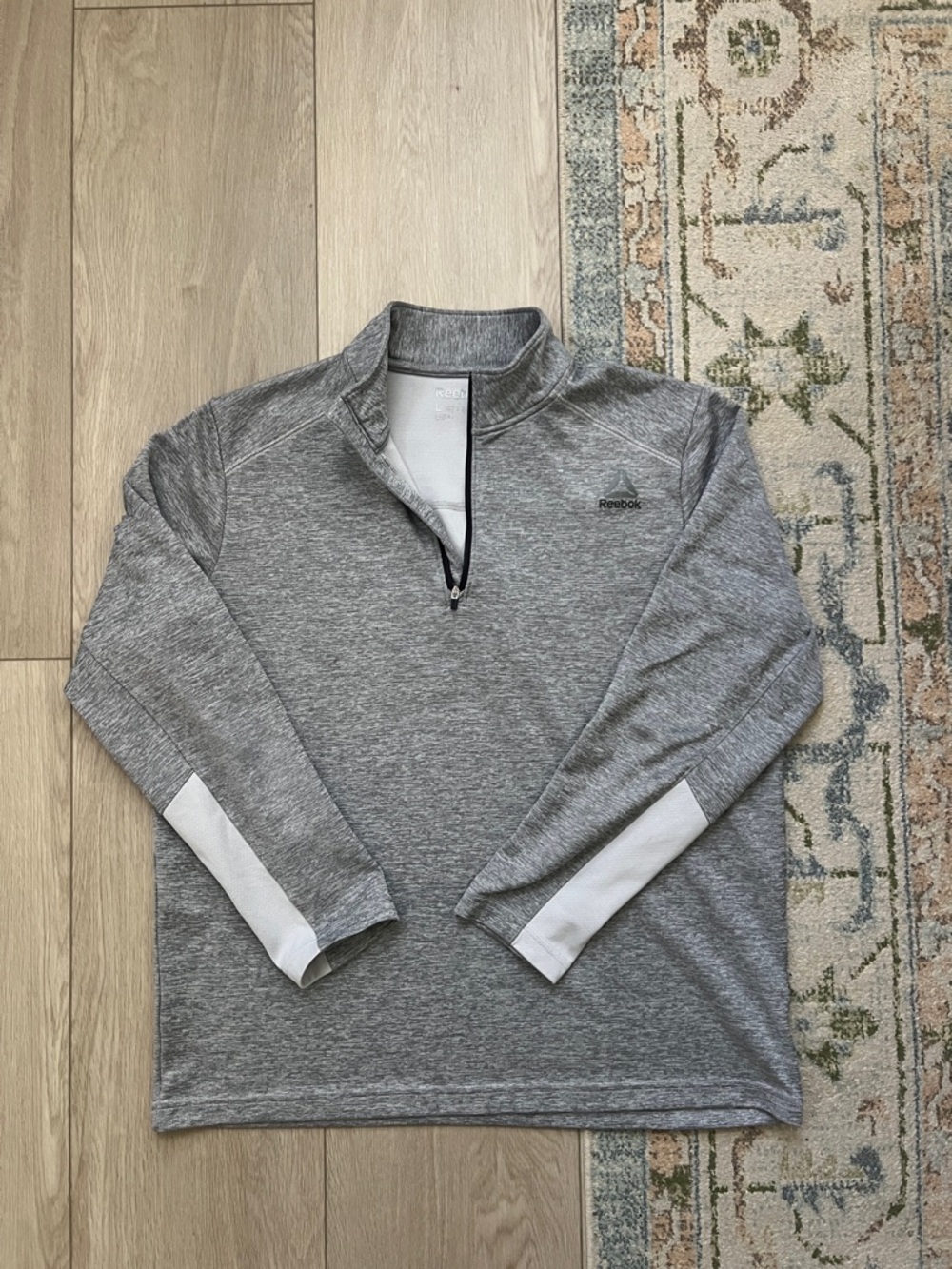 Reebok Men’s Heather Gray Quarter-Zip Speedwick Pullover Size L